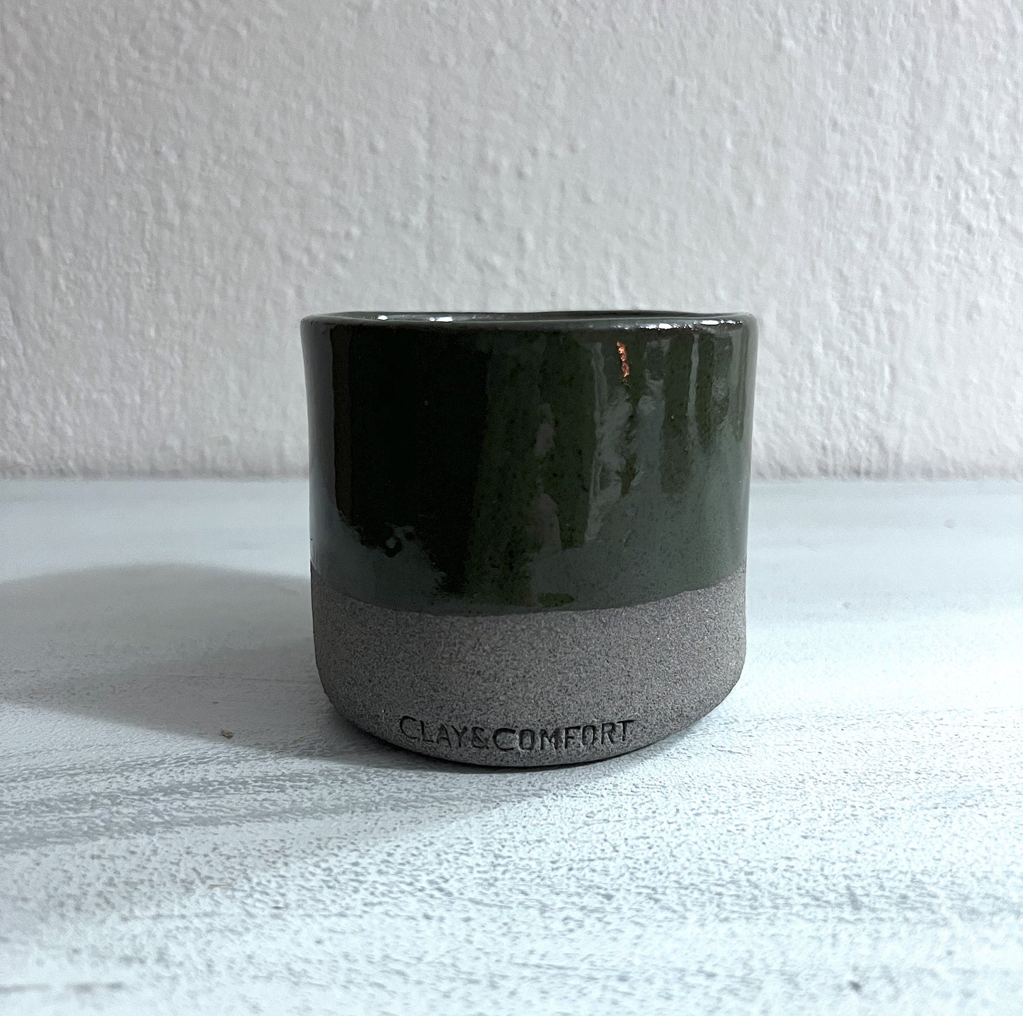 Χειροποίητη Κεραμική Κούπα - Dark Green 200ml