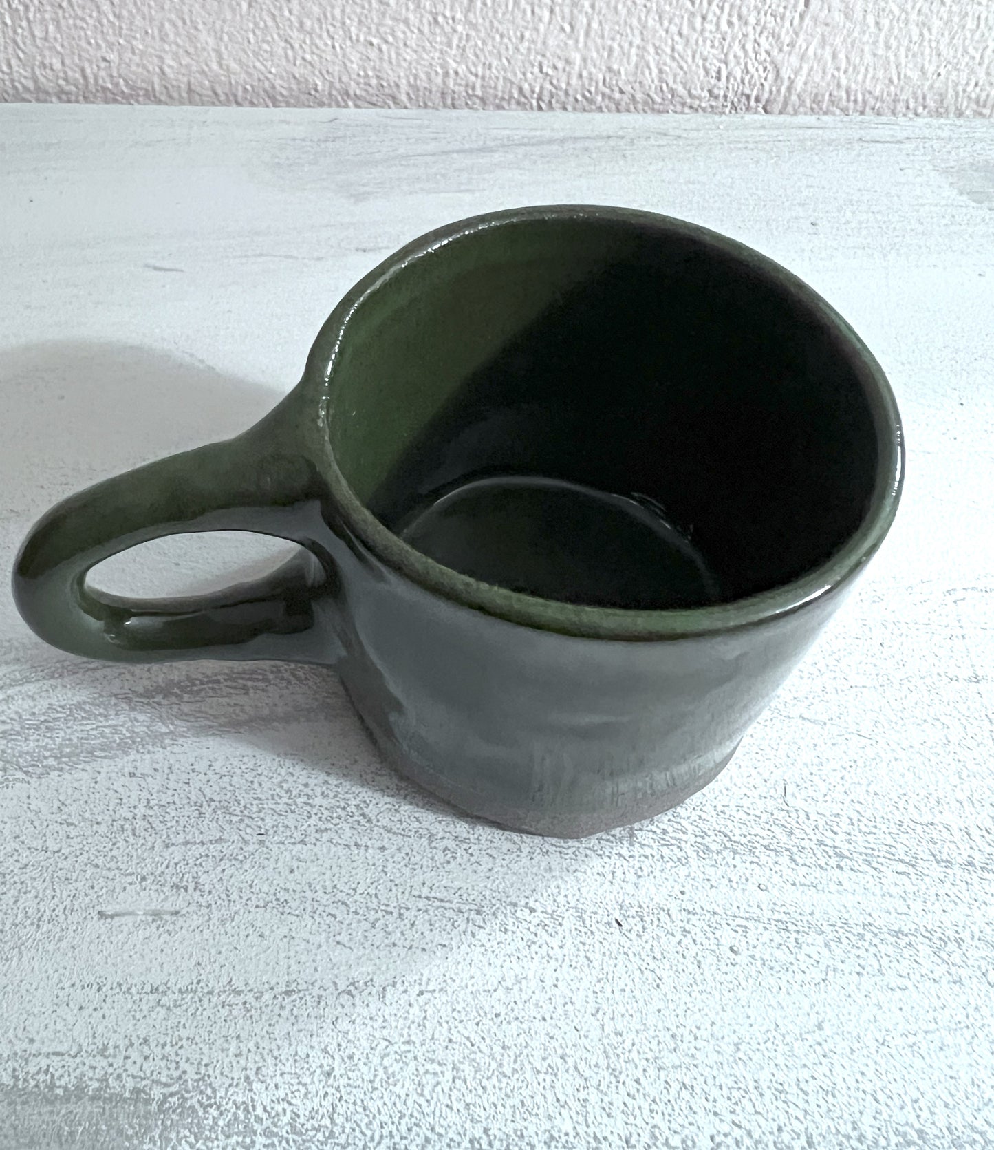 Χειροποίητη Κεραμική Κούπα - Dark Green 330ml