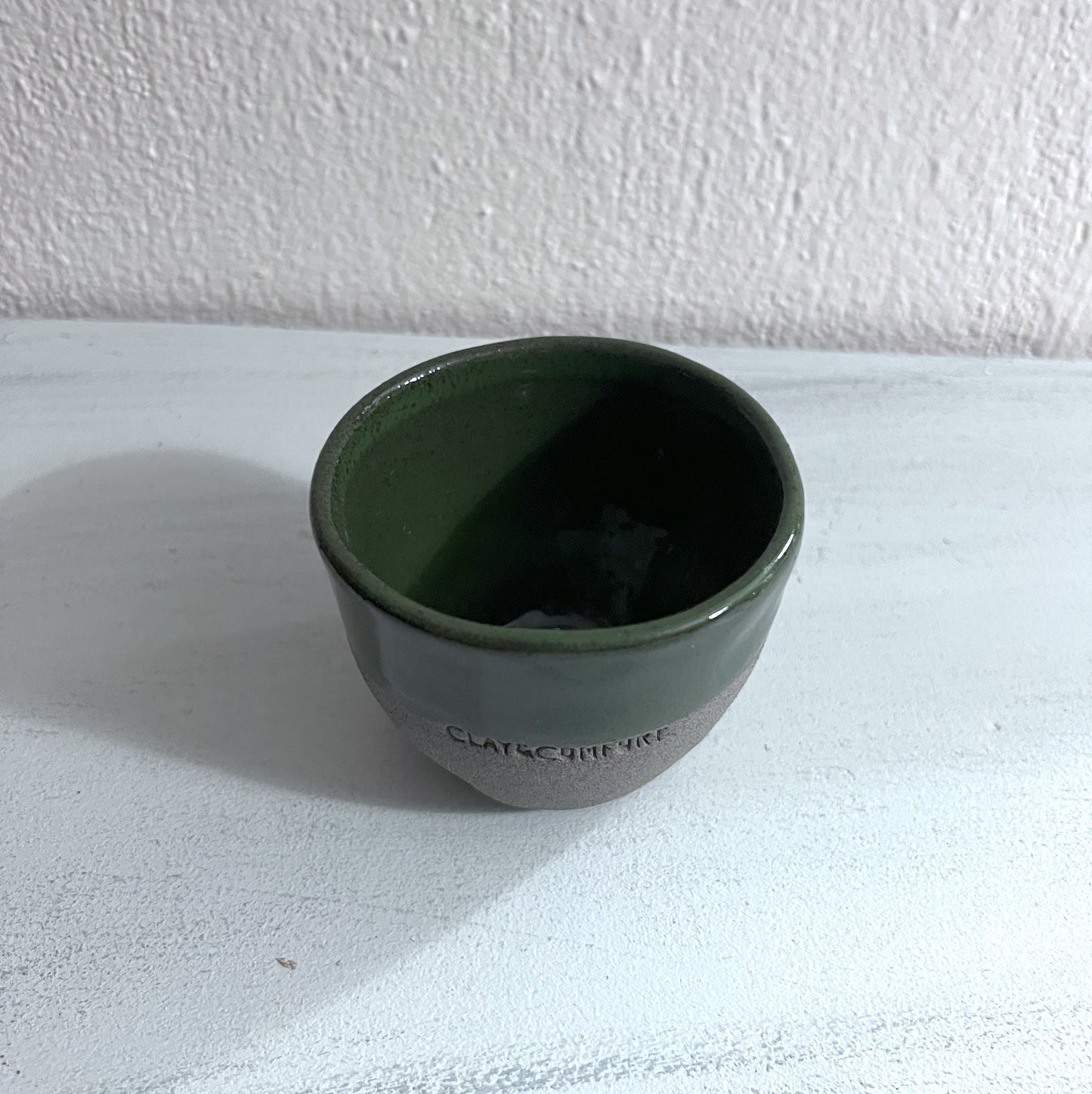 Χειροποίητη Κεραμική Κούπα Κρασιού - Dark Green 150ml