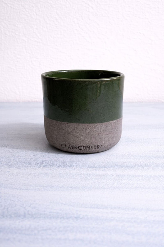 Χειροποίητη Κεραμική Κούπα - Dark Green 200ml