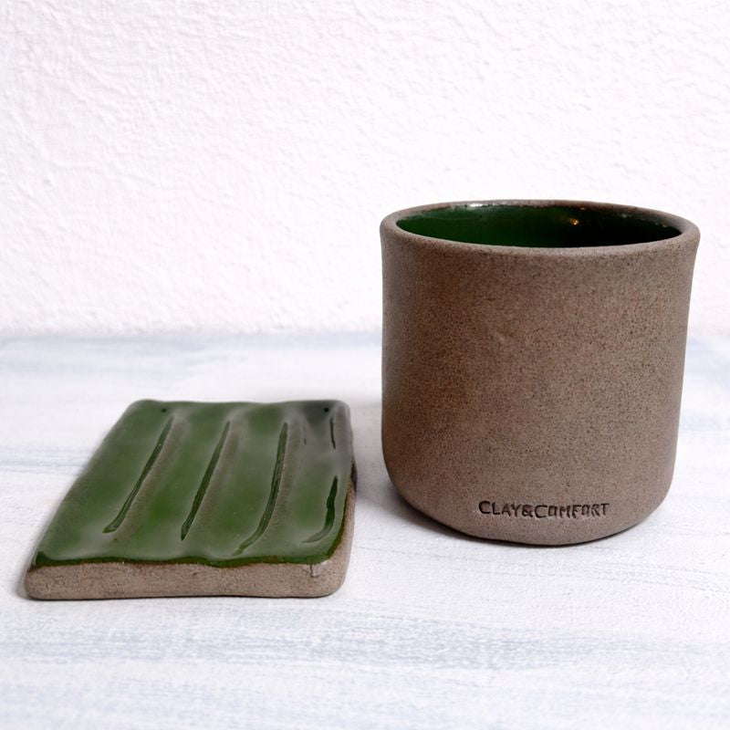 Χειροποίητο Κεραμικό Σετ Μπάνιου - Menta